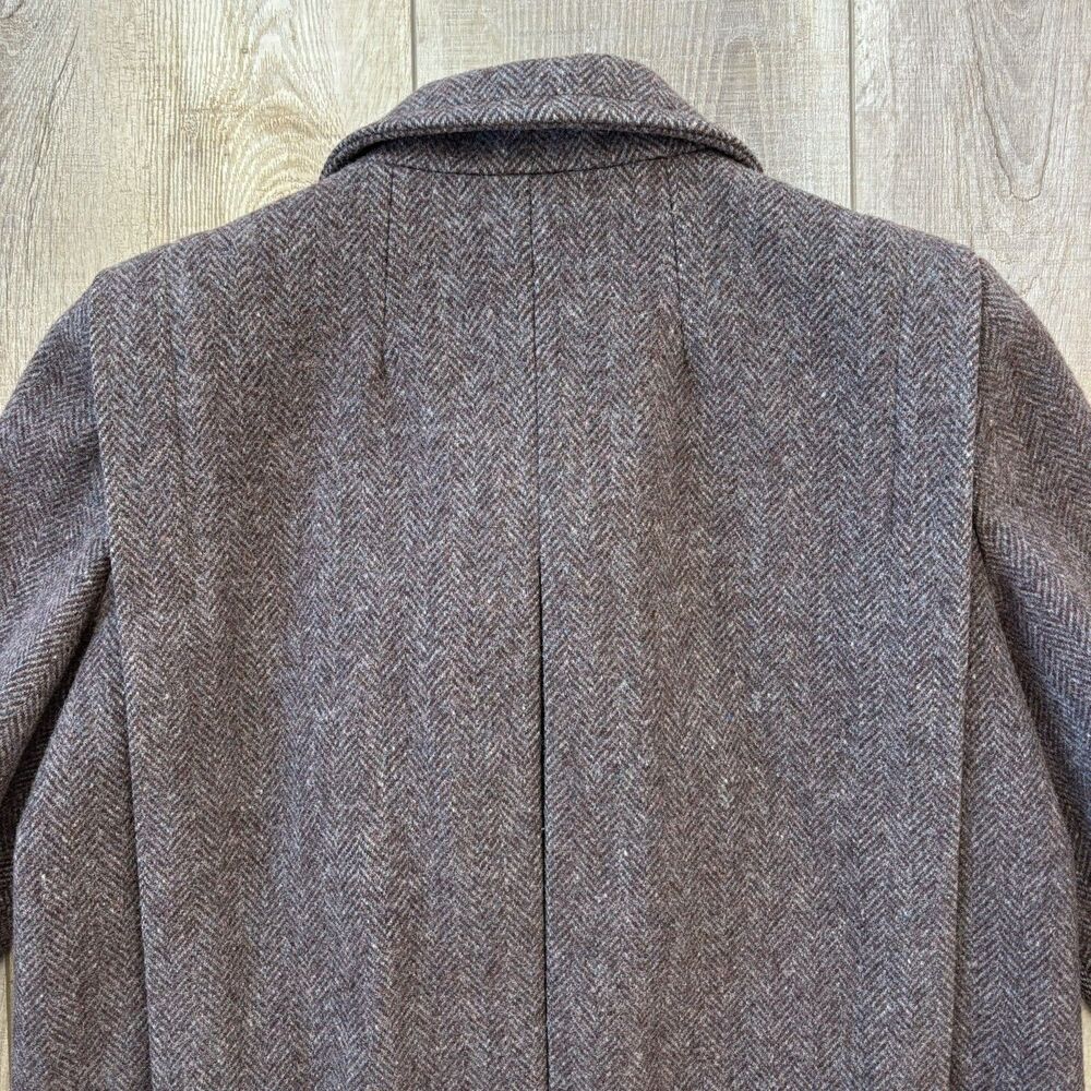 Vintage Jill Jr Womens Herringbone Wool Coat Size M/L 60s Union Made USA Classic - Picture 5 of 16